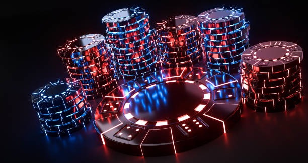 Texas Hold'em poker table with community cards